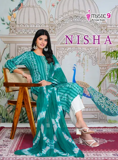 Nisha Vol 13 By Mystic 9 Cotton Batik Kurti With Bottom Dupatta Wholesalers In Surat